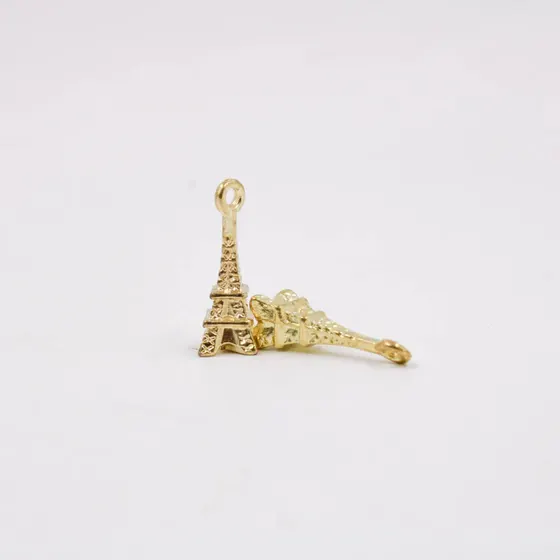 Pingente Torre Eifeil 19Mm Em Zamac Com 12 Pecas - Dourado