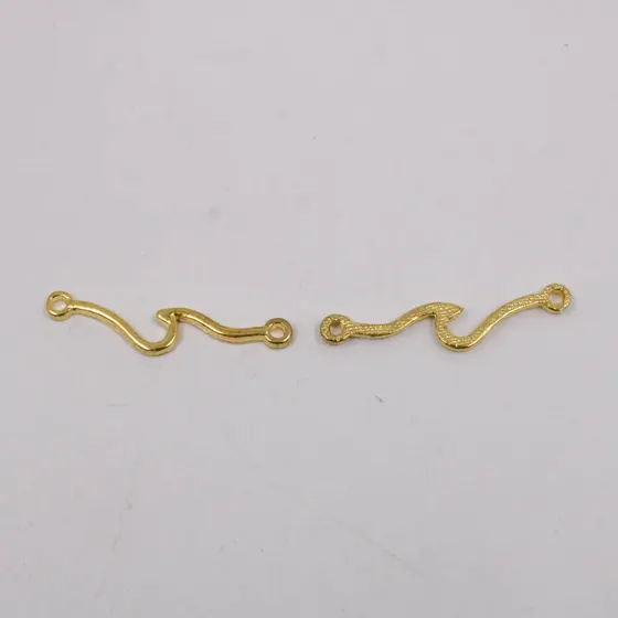 Pingente Onda Do Mar 8Mm Em Zamac Com 12 Pecas - Dourado