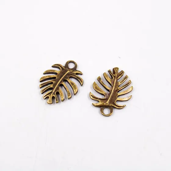 Pingente Costela De Adao 19Mm Em Zamac Com 12 Pecas - Ouro Velho