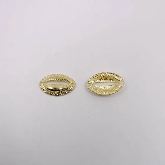 Entremeio Buzios Trabalhado 19Mm Em Zamac Com 12 Pecas - Dourado