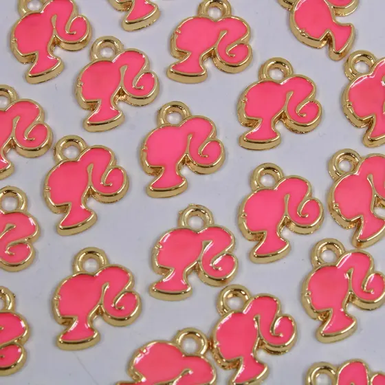 Pingente Perfil Barbie 15Mm Em Zamac Com 24 Pecas