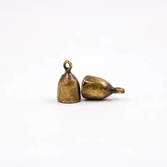 Pingente Terminal Liso 15Mm Em Zamac Com 24 Pecas - Ouro Velho