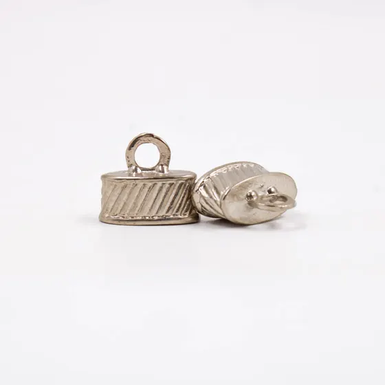 Pingente Terminal Trabalhado 15X13Mm Em Zamac Com 12 Pecas - Niquel