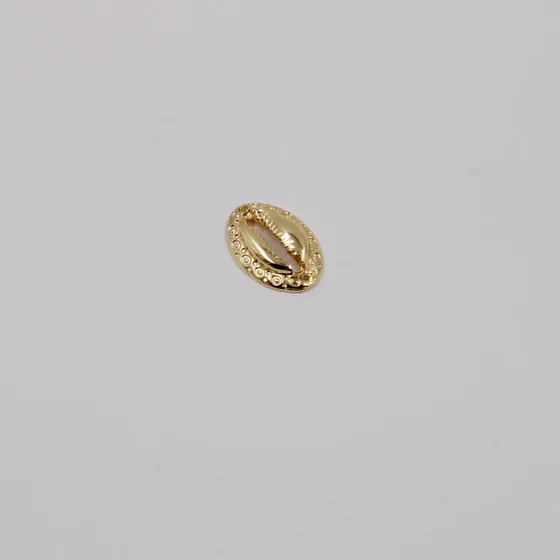 Entremeio Cataforetico Buzios Trabalhado 19Mm Em Zamac Com 12 Pecas - Dourado
