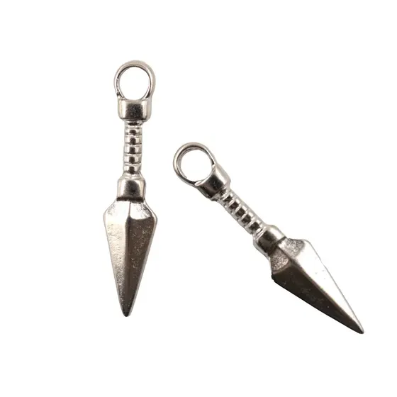 Pingente Kunai P 41X08Mm Em Zamac Com 12 Pecas - Niquel