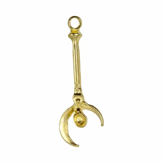 Pingente Cajado Lua 53X18Mm Em Zamac Com 12 Pecas - Dourado