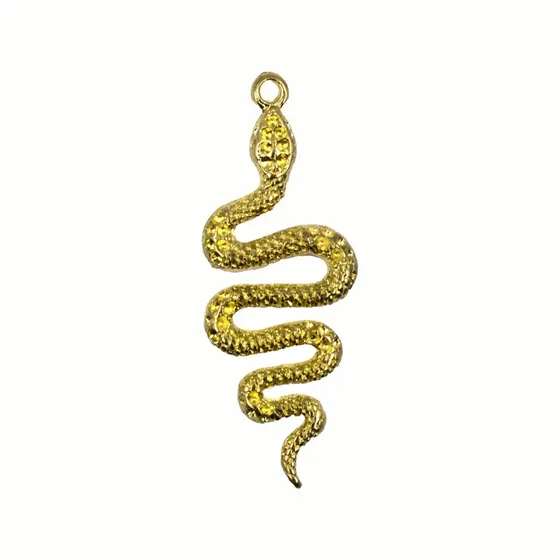 Pingente Serpente G 52X20Mm Em Zamac Com 12 Pecas - Dourado