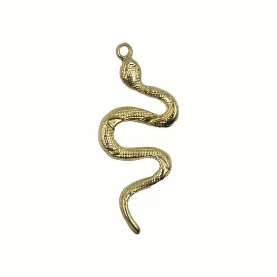 Pingente Serpente M 49X21Mm Em Zamac Com 12 Pecas - Dourado