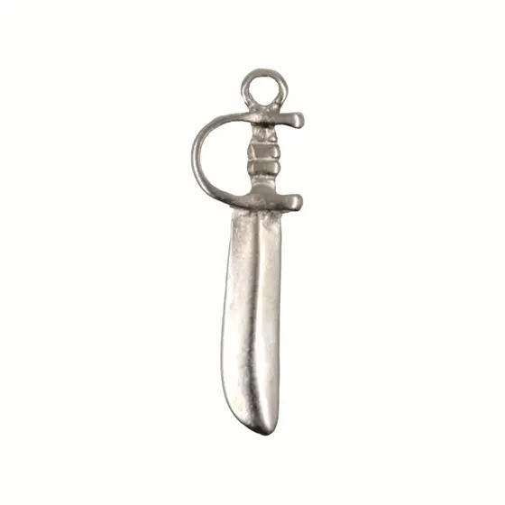 Pingente Espada De Ogum 38X12Mm Em Zamac Com 24 Pecas - Niquel