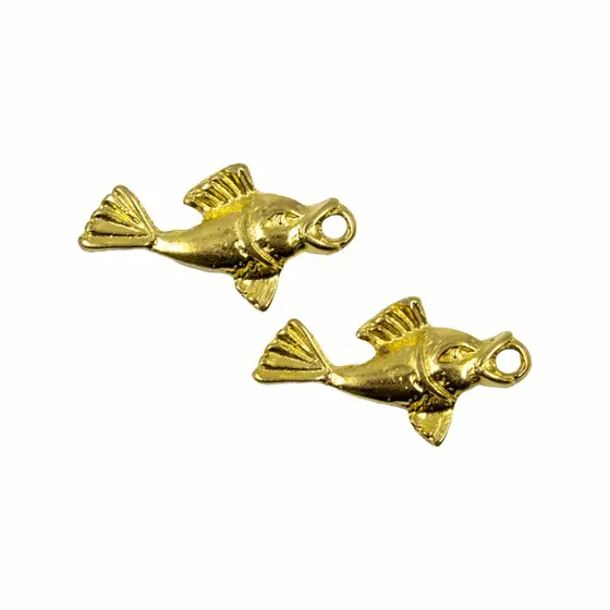 Pingente Peixe 30X15Mm Em Zamac Com 24 Pecas - Dourado