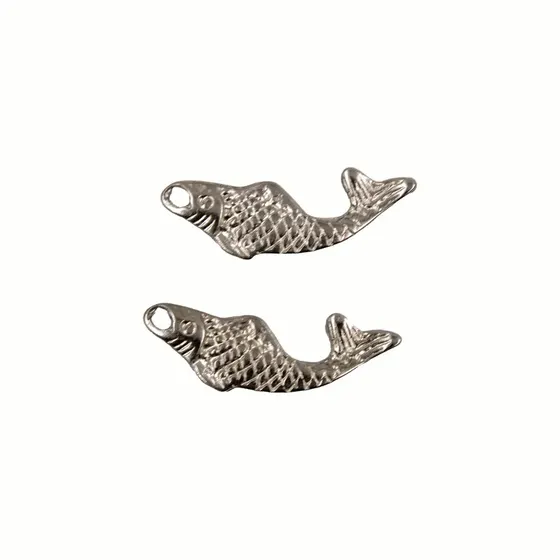 Pingente Peixe 25X09Mm Em Zamac Com 24 Pecas - Niquel