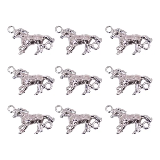 Entremeio Country Cavalo P 32Mm Em Zamac Com 15 Pecas - Niquel