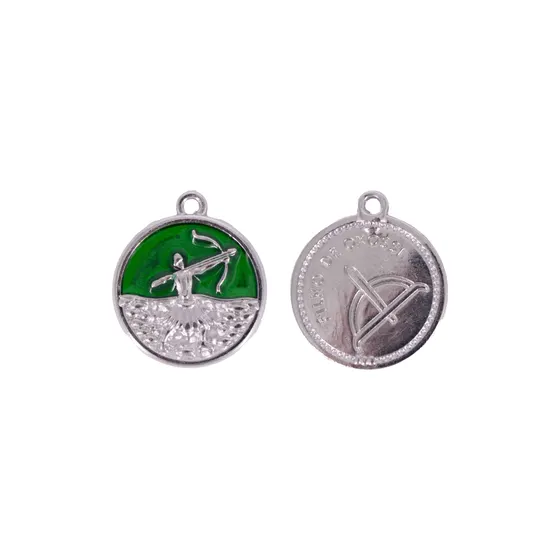 Pingente Oxossi Resinado 30Mm Em Zamak Com 07 Pecas