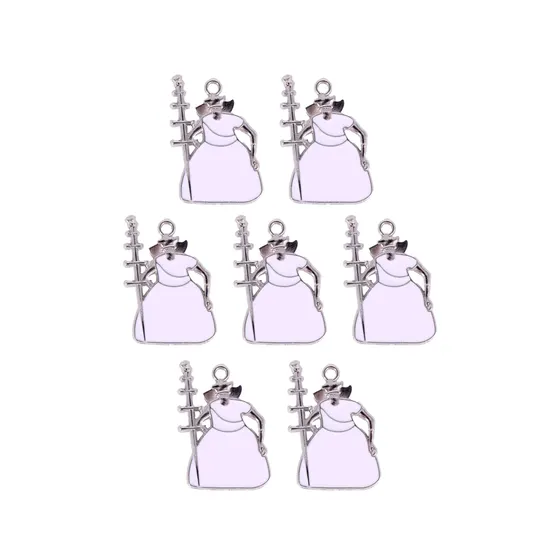 Pingente Oba Resinado 30X20Mm Em Zamak Com 07 Pecas