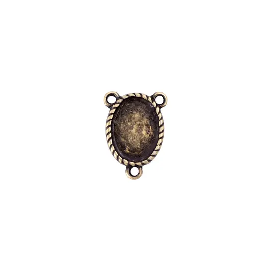 Entremeio Oval Para Terco 18X25Mm Em Zamac Com 10 Pecas