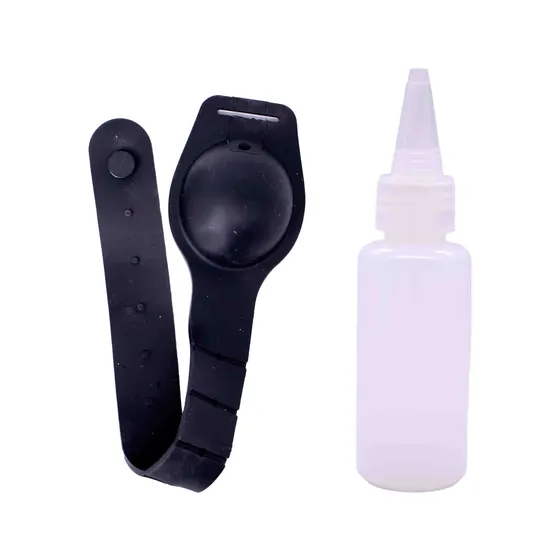 Pulseira Silicone 25X42Mm Biosseguranca Com Dispensador De Alcool