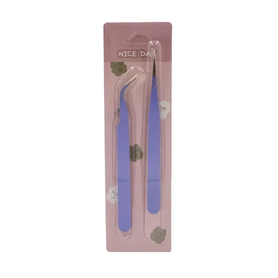 Kit De Pincas Para Artesanato 17Cm Em Aco Inoxidavel Com 2 Pecas - Lilas