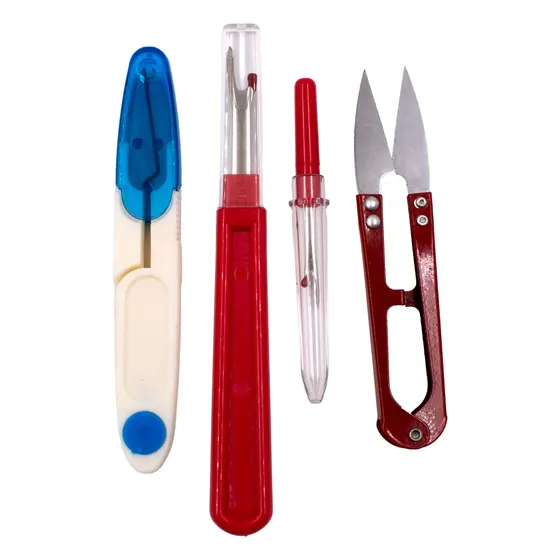 Kit Desmanchador De Costura Em Plastico E Ferro Com 4 Pecas