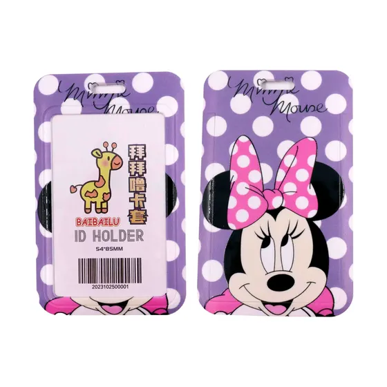 Porta Cracha E Cartao Mickey E Minnie Em Plastico
