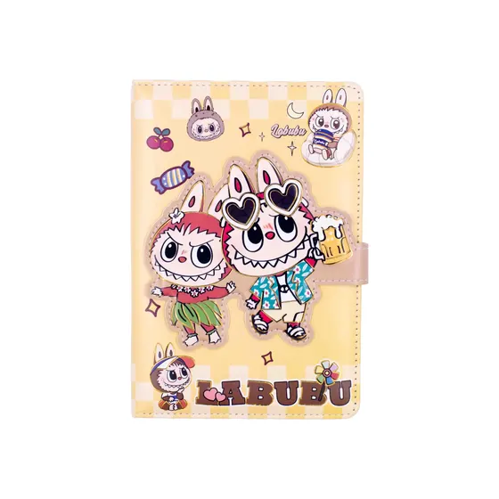 Caderno Com Fecho Velcro Labubu E Zimomo 21Cm