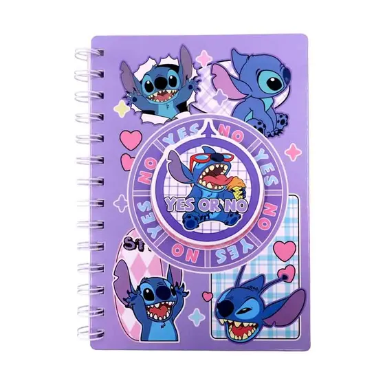 Caderno Stitch E Angel Com Roleta A5