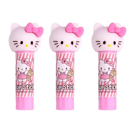 Cola Bastao Branca Hello Kitty Com 16 Pecas