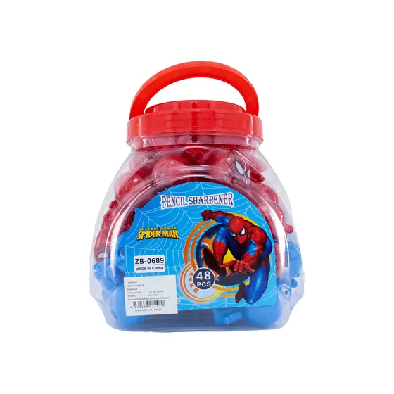 Apontador Homem-Aranha E Capitao America Pote Com 48 Pecas