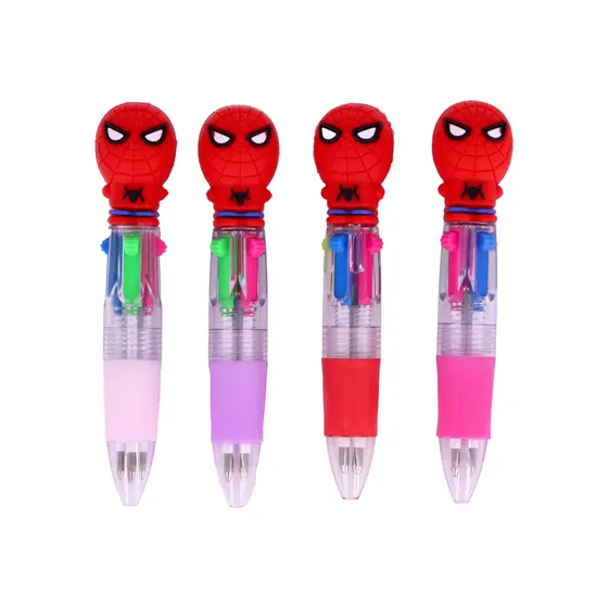 Caneta 4 Cores Homem Aranha 3D Com 36 Pecas