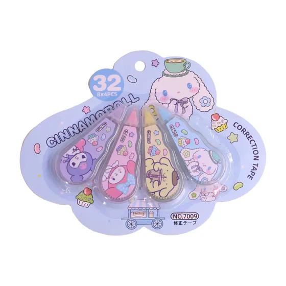 Kit Corretivo De Fita Sanrio Com 04 Pecas