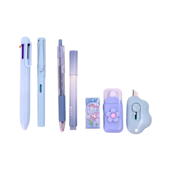 Kit Papelaria Completo Flor Com 07 Pecas