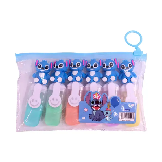 Marca Texto Stich 3D Com 06 Pecas