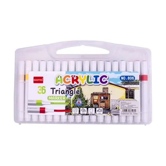 Caneta De Colorir Acrilica Multiuso Com 36 Pecas