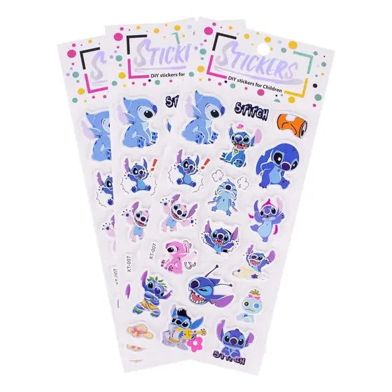 Cartela Adesiva Stitch Com 12 Unidades