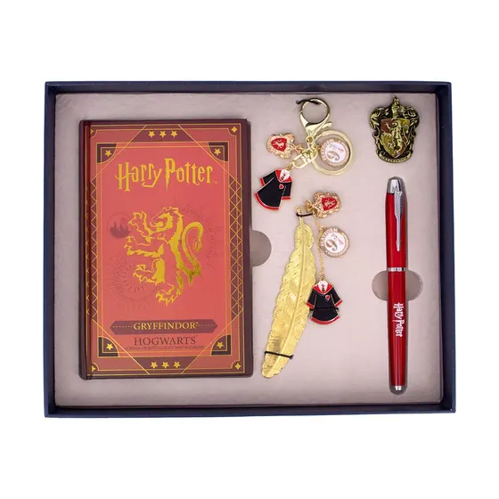 Kit Caderno E Caneta Com Chaveiro Casas Harry Potter