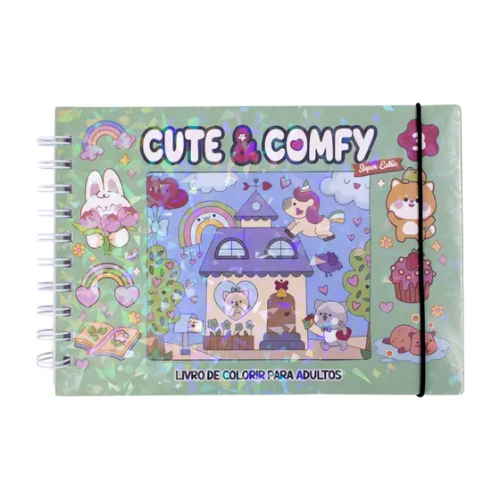Livro De Colorir Espiral Cute Comfy - Modelo 2