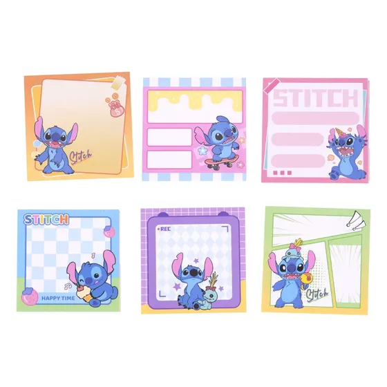 Bloco De Notas Stitch 80X80Mm Com 6 Unidades