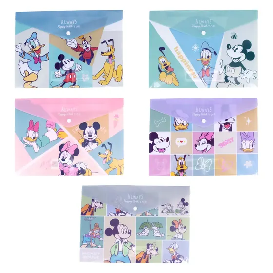 Pasta Envelope Personagens A4 Em Plastico Com 05 Pecas