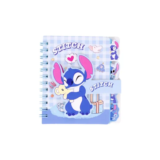 Mini Agenda Stitch Com Fecho Velcro E Divisorias