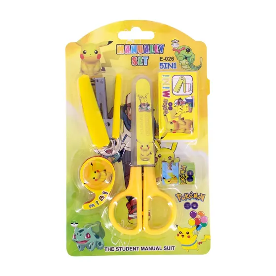 Kit Papelaria Pokemon 1 Com 03 Pecas - 127 Amarelo