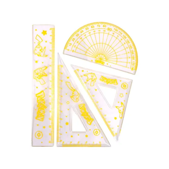 Kit Regua E Esquadros Pokemon - 203 Amarelo Canario