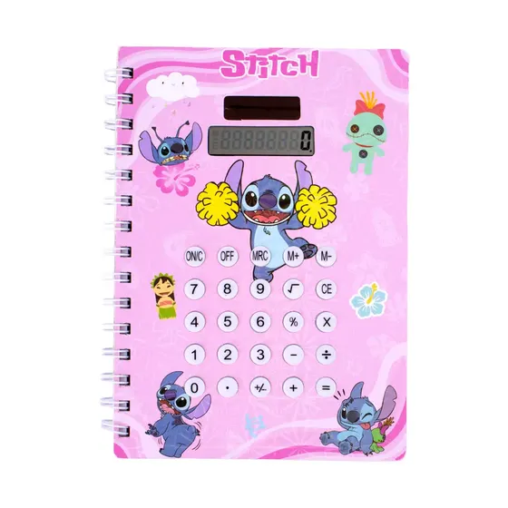 Caderno Espiral Com Calculadora Stitch Unidade - Sttich 02