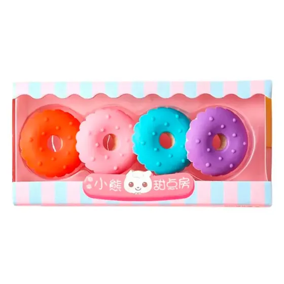 Borracha Fofa Donuts Com 04 Pecas