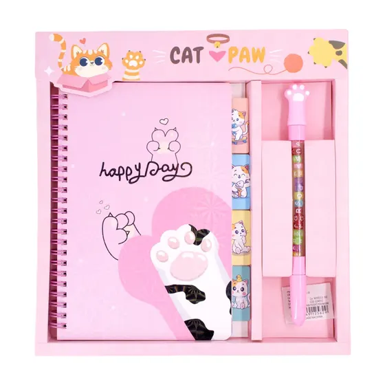 Kit Papelaria Para Presente Gatinho