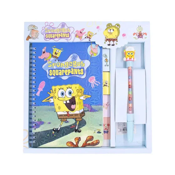 Kit Papelaria Para Presente Bob Esponja