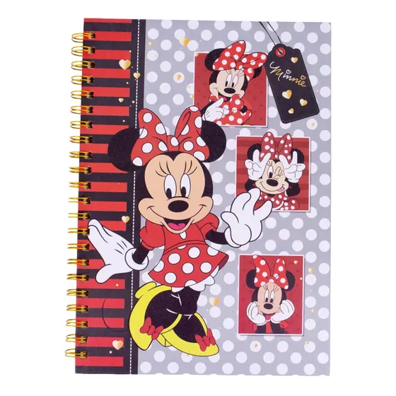 Caderno Capa Dura Universitario Minnie E Mickey Com 100 Folhas