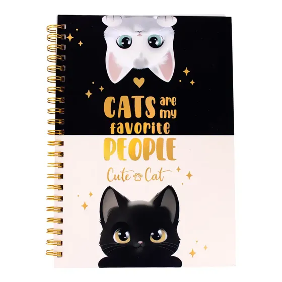 Caderno Capa Dura Universitario Cats Com 100 Folhas
