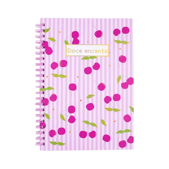 Caderno Capa Dura Universitario Doce Encanto Com 100 Folhas