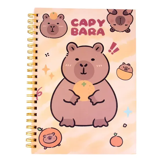 Caderno Capa Dura Universitario Capivara Com 100 Folhas