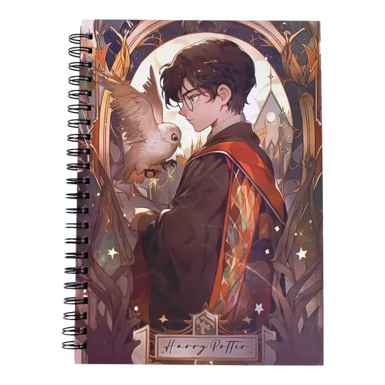 Caderno Capa Dura Universitario Harry Potter Com 100 Folhas