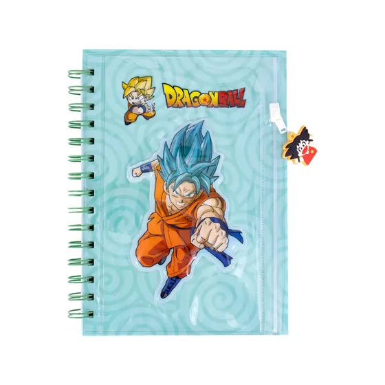 Caderno Espiral A5 Com Pasta Dragon Ball Com 100 Folhas